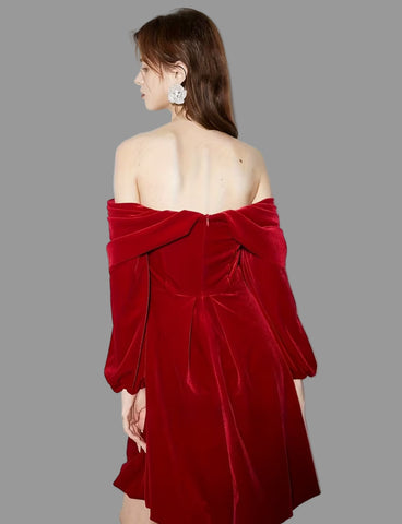 VESTIDO TERCIOPELO CON GRAN LAZO