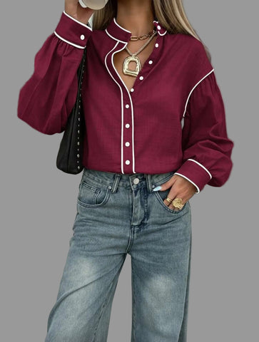 CAMISA DE ALGODÓN CON VIVO 9 CLRS