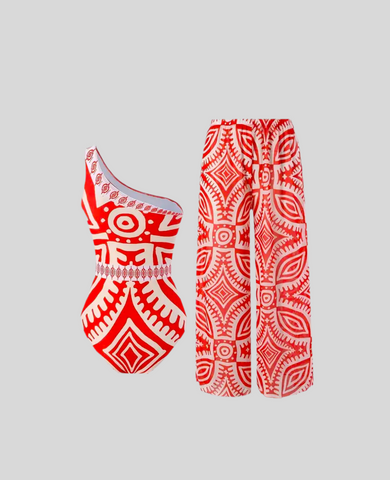 CONJUNTO DE TRAJE DE BAÑO Y PANTALÓN