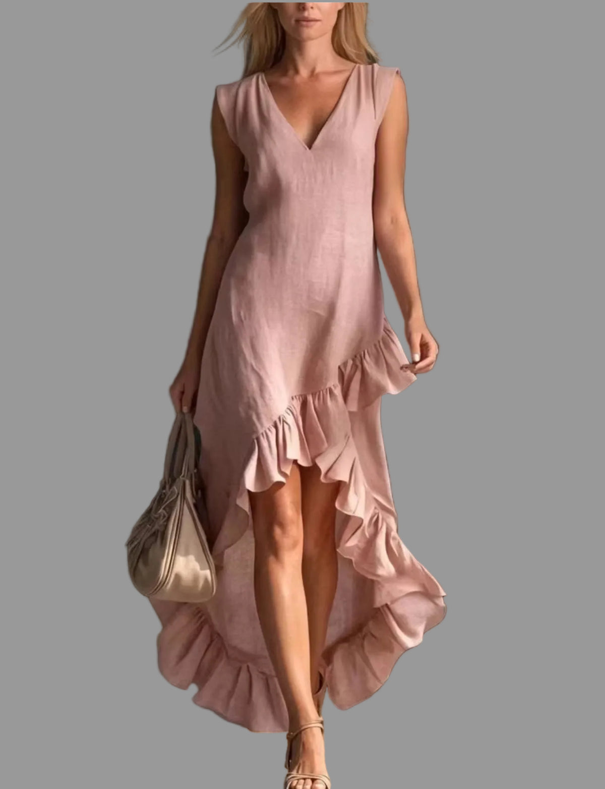 VESTIDO POLISÓN ESCOTE UVE 5 CLRS