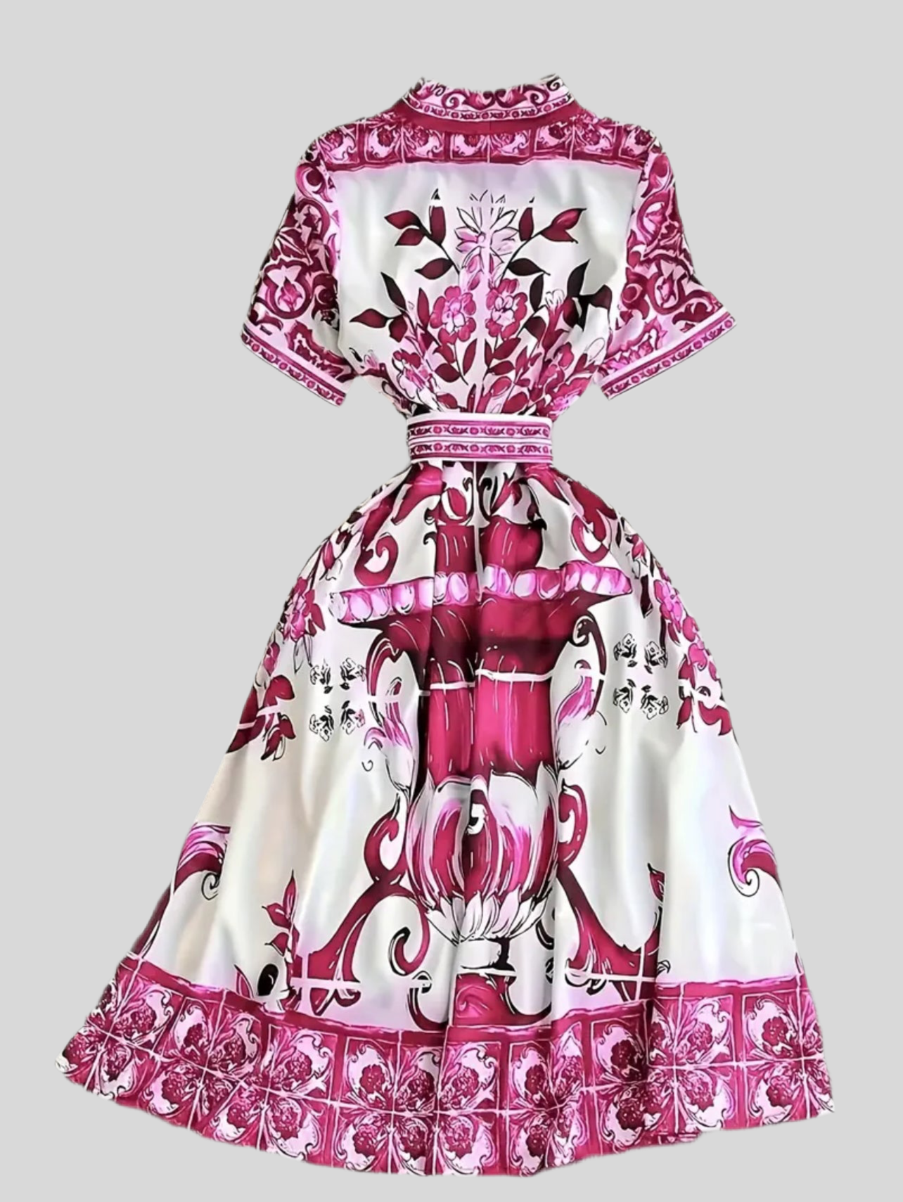 VESTIDO CAMISERO ESTAMPADO AZUL 2 CLRS