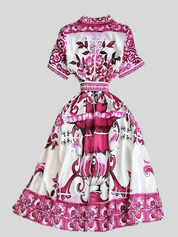 VESTIDO CAMISERO ESTAMPADO AZUL 2 CLRS
