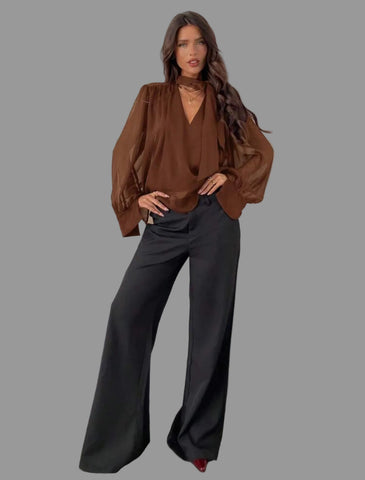 CAMISA AMPLIA CON ESCOTE Y LAZADA 9 CLRS