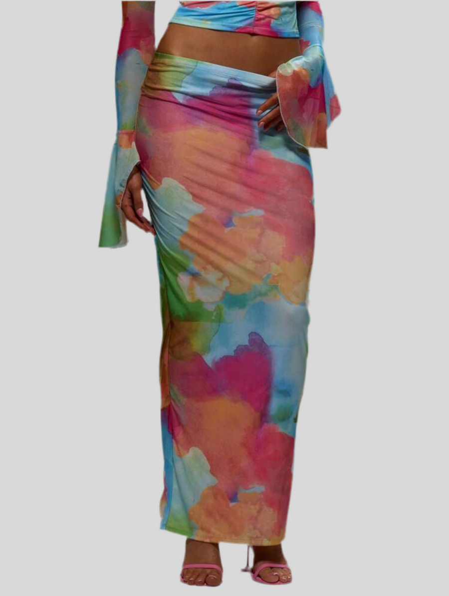 CONJUNTO ELÁSTICO MULTICOLOR FRUNCIDO