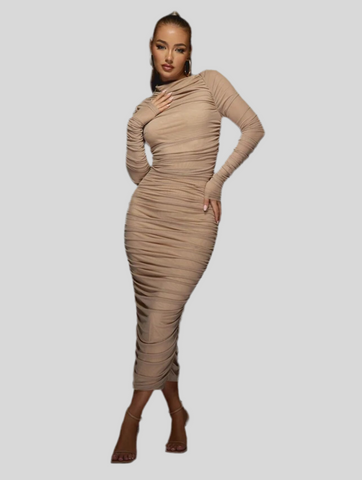 VESTIDO DRAPEADO ELÁSTICO 2 CLRS