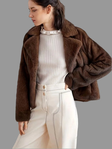 CHAQUETA CORTA DE FAUX FUR VISON