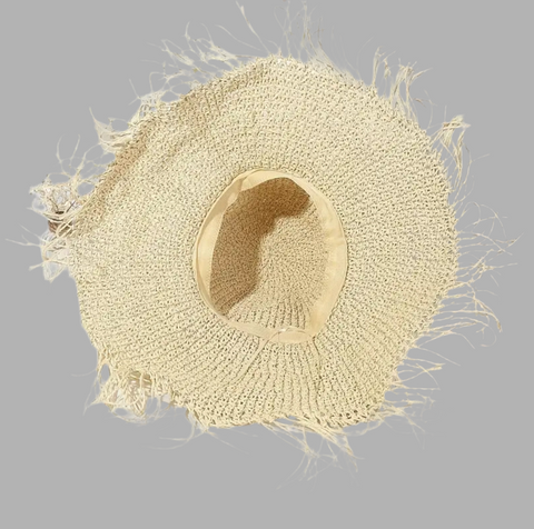 SOMBRERO DE PAJA CON FLECOS 2 CLRS