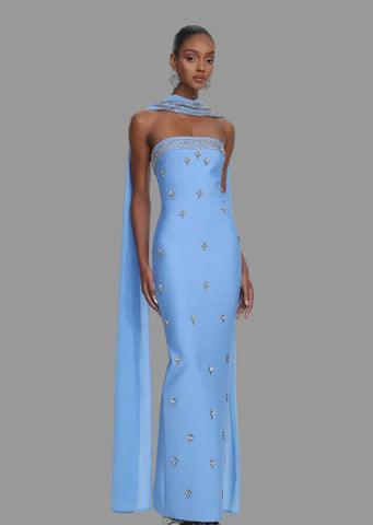 VESTIDO SKY BLUE CEREMONIA CRISTAL