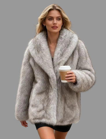 CHAQUETÓN FAUX FUR GRAN CUELLO 3 CLRS