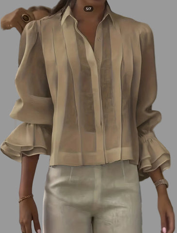 CAMISA TABLEADA CON PUÑOS FRUNCIDOS 8 CLRS