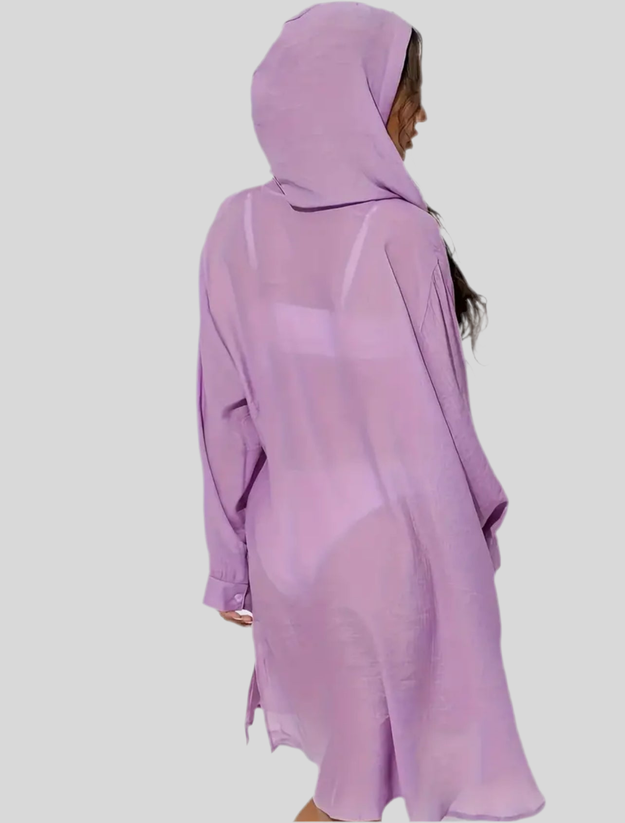 VESTIDO BLUSÓN DE PLAYA CON CAPUCHA 6 CLRS