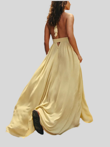 VESTIDO LARGO DE VERANO HALTER 6 CLRS