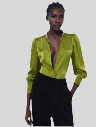 CAMISA DE RASO CON CUELLO JOYA 5 CLRS