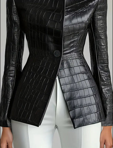 CHAQUETA ENTALLADA DE ECO NAPA