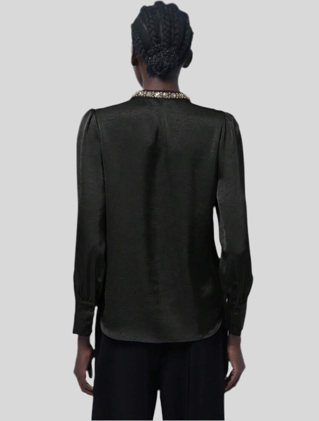 CAMISA DE RASO CON CUELLO JOYA 5 CLRS