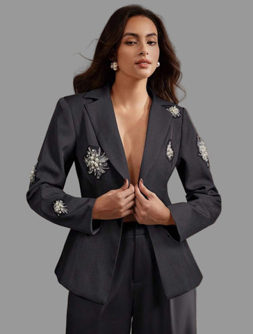 TRAJE DE CHAQUETA CON APLICACIONES DE CRISTAL 4 CLRS