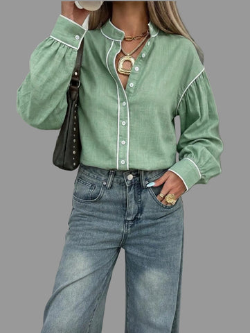 CAMISA DE ALGODÓN CON VIVO 9 CLRS