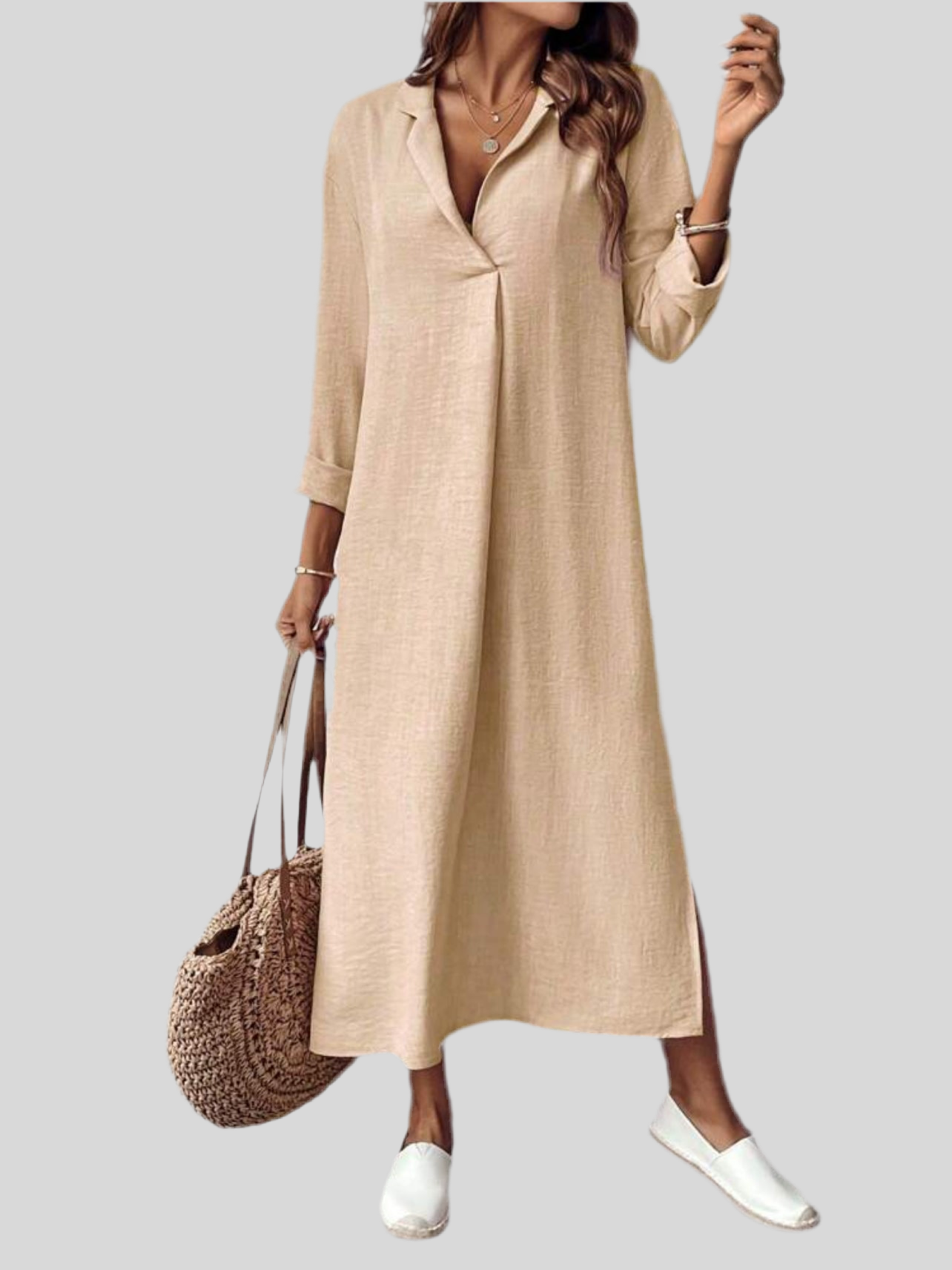 VESTIDO TÚNICA CON ESCOTE 5 CLRS