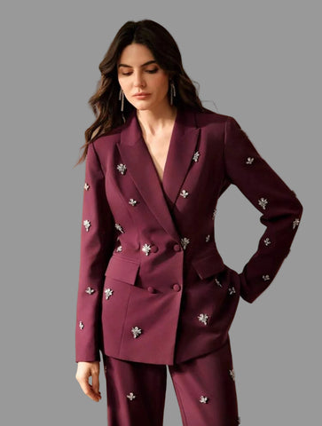 TRAJE DE CHAQUETA CON ADORNO CRISTALES 6 CLRS