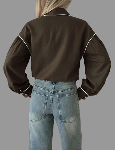 CAMISA DE ALGODÓN CON VIVO 9 CLRS