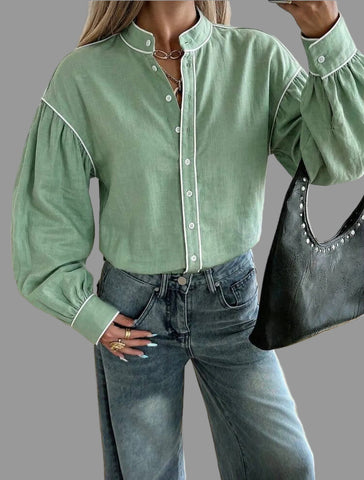 CAMISA DE ALGODÓN CON VIVO 9 CLRS