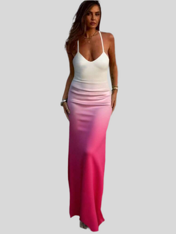 VESTIDO DE SATÉN LENCERO DEGRADÉ 3 CLRS