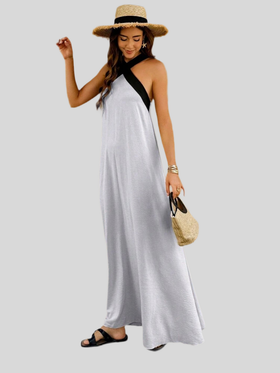 VESTIDO LARGO EN CONTRASTE 7 CLRS