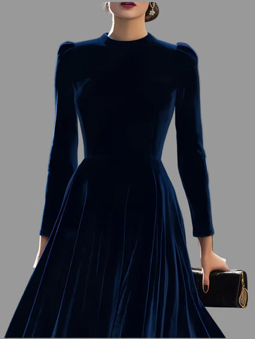 VESTIDO DE TERCIOPELO EVASÉ 3 CLRS