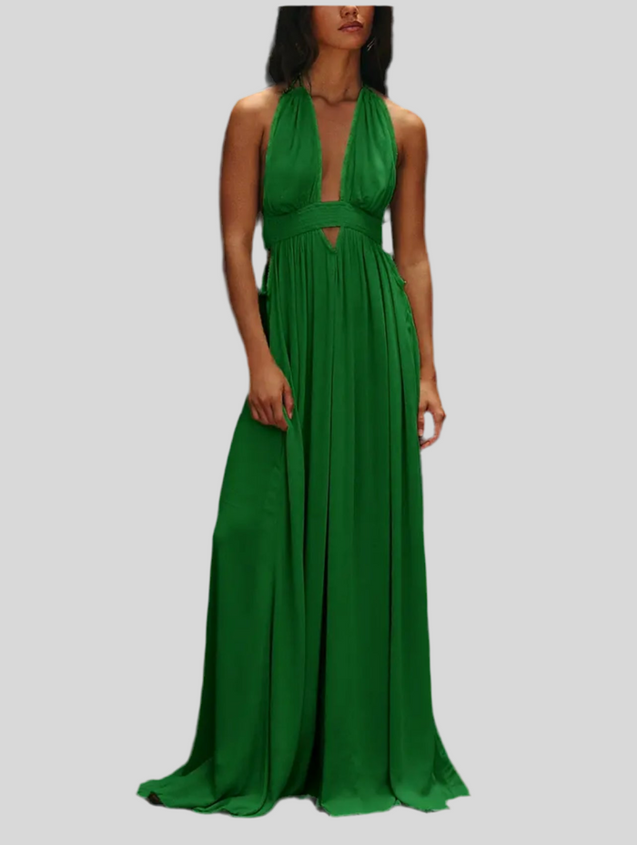 VESTIDO LARGO DE VERANO HALTER 6 CLRS