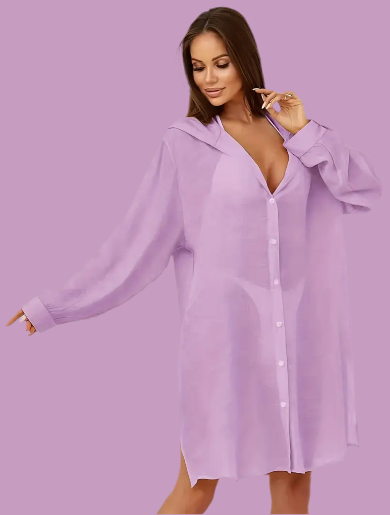 VESTIDO BLUSÓN DE PLAYA CON CAPUCHA 6 CLRS