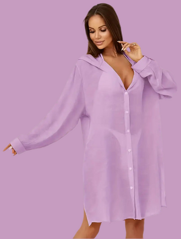 VESTIDO BLUSÓN DE PLAYA CON CAPUCHA 6 CLRS