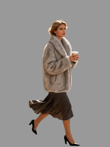 CHAQUETÓN FAUX FUR GRAN CUELLO 3 CLRS