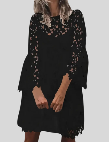 VESTIDO DE GUIPUR MANGAS VOLANTE 2 CLRS