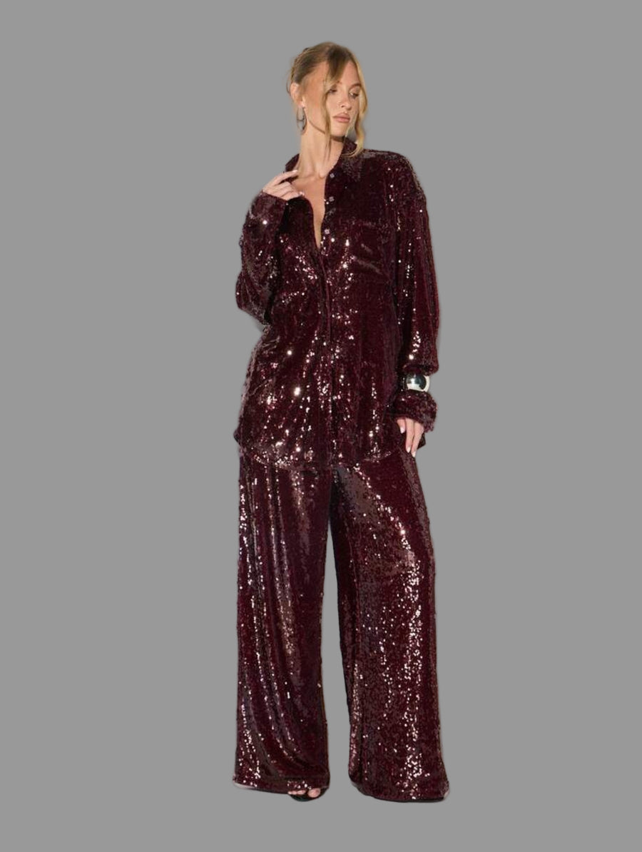 CONJUNTO DE PANTALÓN AMPLIO DE LENTEJUELAS