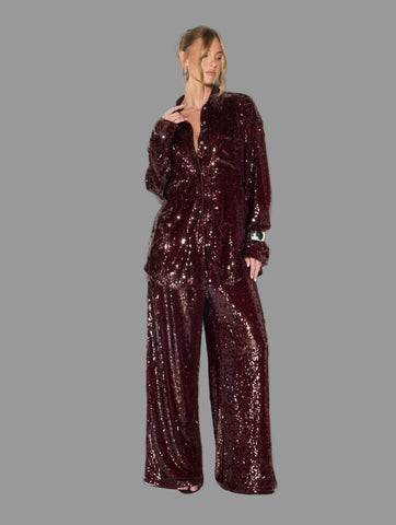 CONJUNTO DE PANTALÓN AMPLIO DE LENTEJUELAS