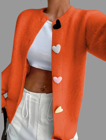 CHAQUETA DE PUNTO BOTON CORAZON 8 CLRS