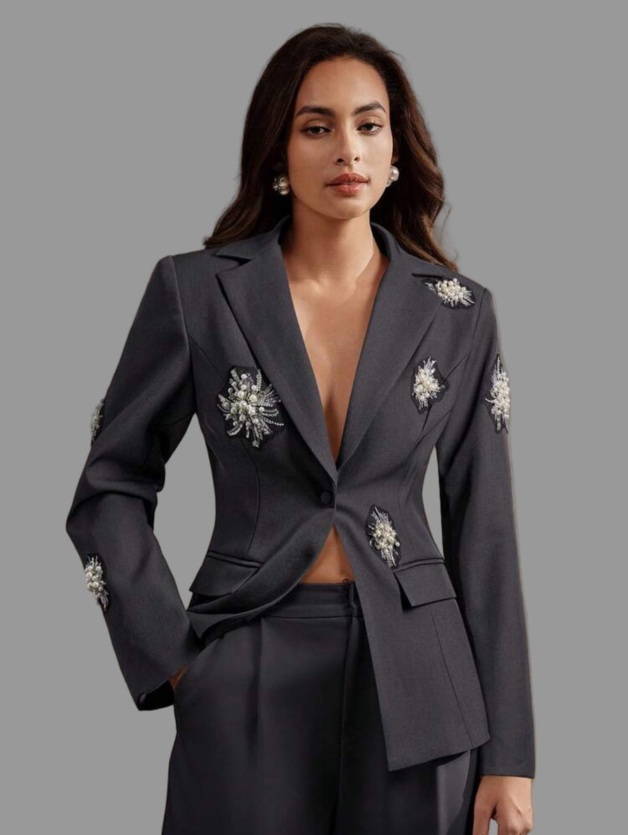 TRAJE DE CHAQUETA CON APLICACIONES DE CRISTAL 4 CLRS
