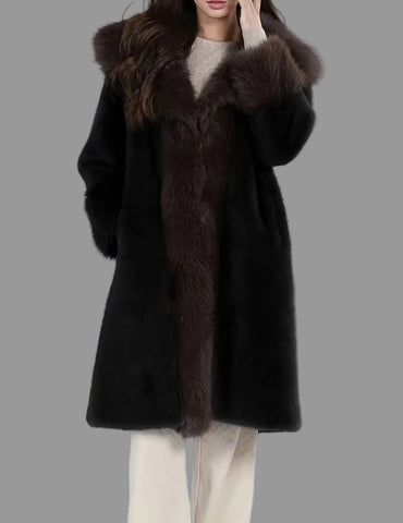 ABRIGO OVER FAUX FUR CON CUELLO ZORRO 2 CLRS