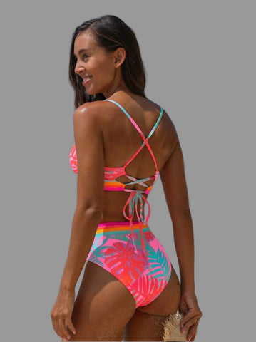 BIKINI ESTAMPADO ESPALDA CRUZADA