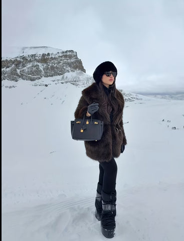 CHAQUETÓN FAUX FUR CON GRAN CUELLO