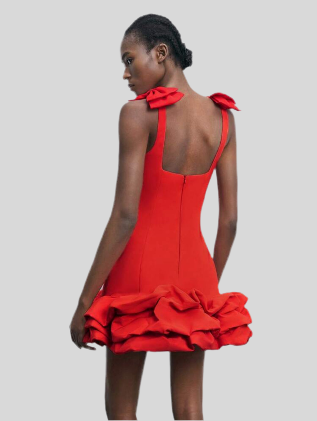 Ceremony dress with ruffled bows