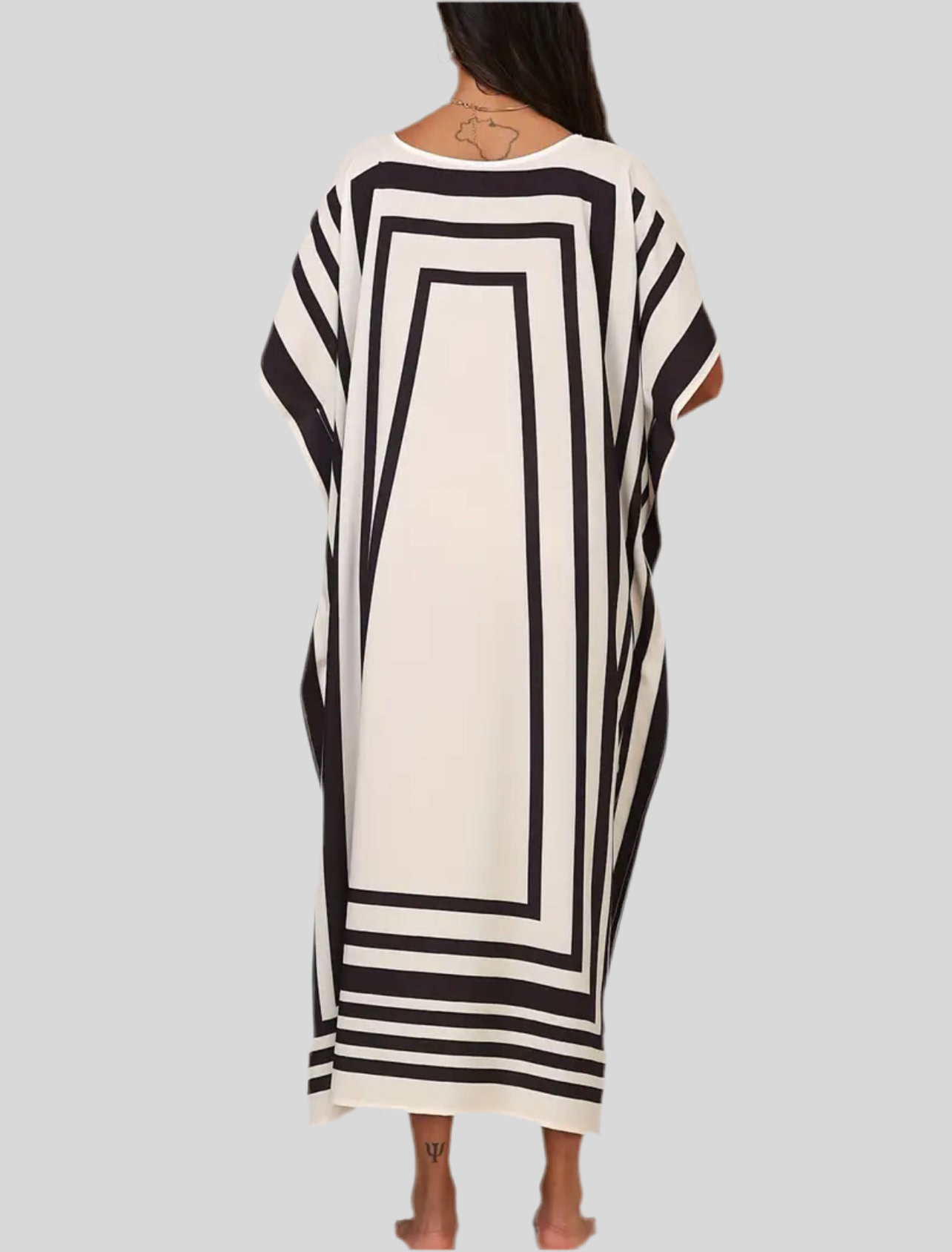 KAFTAN CON ESTAMPADO GEOMETRÌCO BLACK