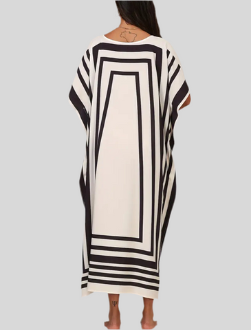KAFTAN CON ESTAMPADO GEOMETRÌCO BLACK