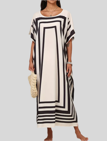 KAFTAN CON ESTAMPADO GEOMETRÌCO BLACK