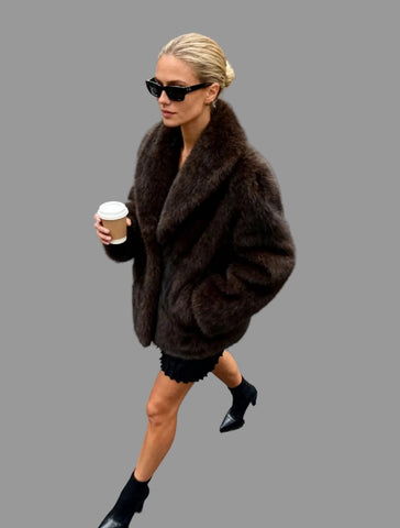 CHAQUETÓN FAUX FUR GRAN CUELLO 3 CLRS