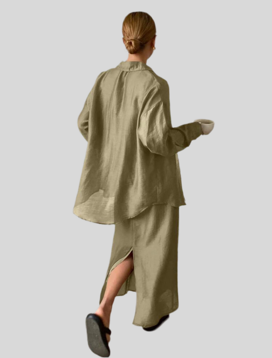 CONJUNTO DE VESTIDO TIRANTES Y CAMISA 4 CLRS