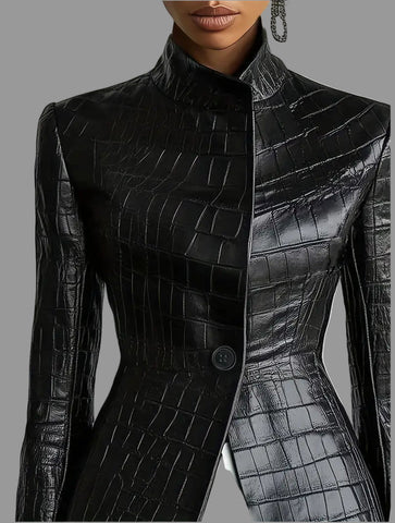 CHAQUETA ENTALLADA DE ECO NAPA