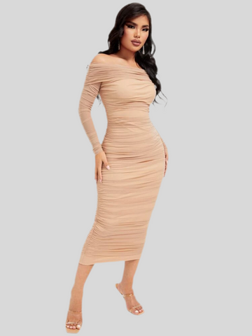 VESTIDO ELÁSTICO DRAPEADO 12 CLRS