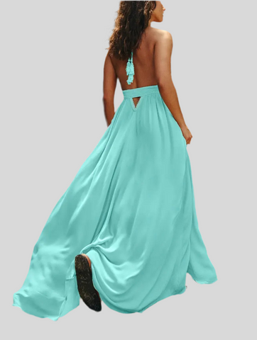 VESTIDO LARGO DE VERANO HALTER 6 CLRS