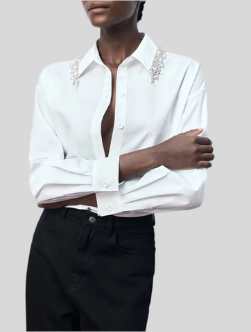 CAMISA CLÁSICA CON CRISTALES 2 CLRS